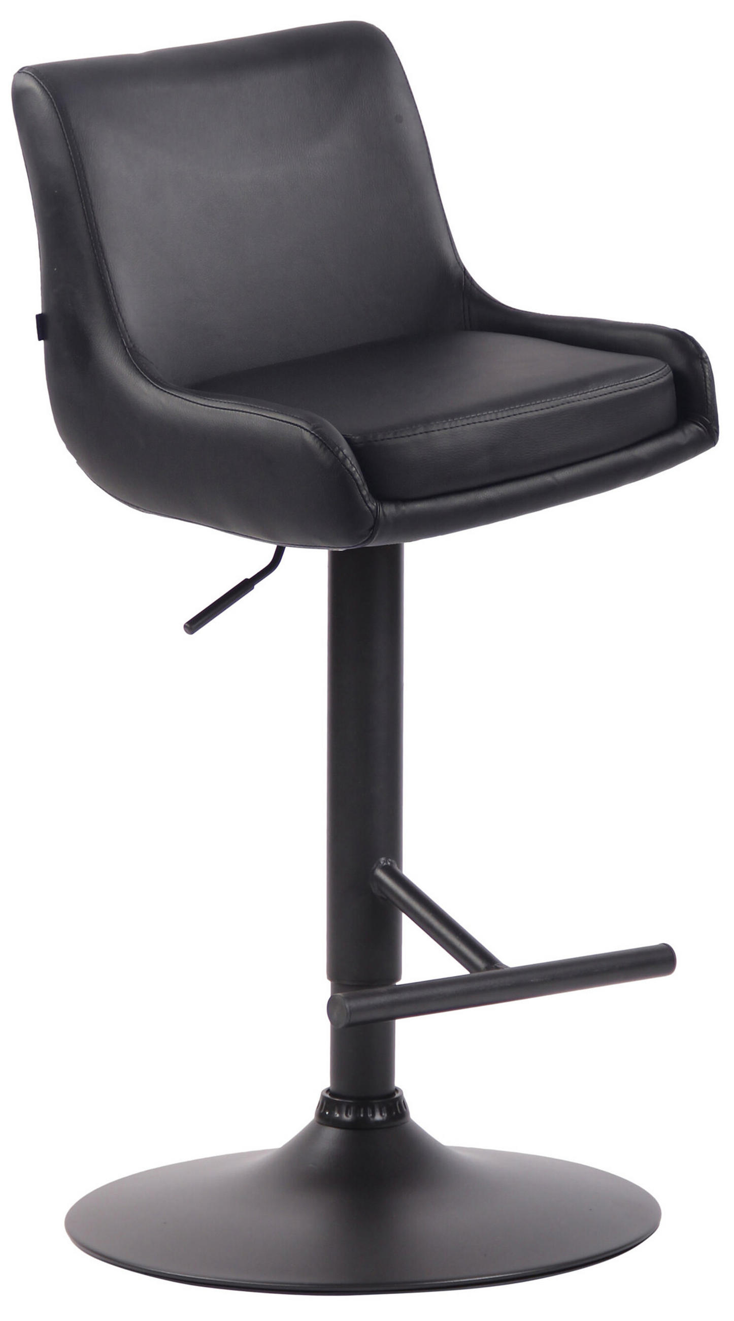 BARHOCKER Cludo, Gestell schwarz, Kunstleder Schwarz - Schwarz, Kunststoff/Textil (43/100/50cm) - TPFLiving