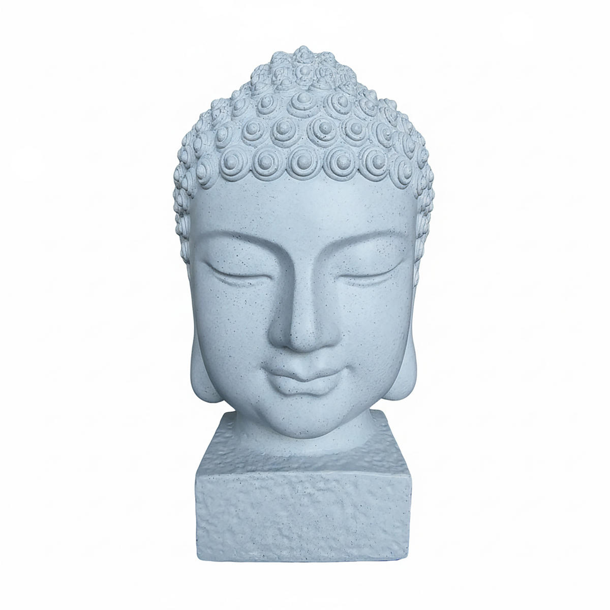 BUDDHA-KOPF - Weiß, Kunststoff (51.3/76.8/51.3cm) - Relaxdays