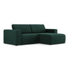 ECKSOFA Rechts Strukturstoff Stoff Grün - Dunkelgrün/Schwarz, Kunststoff/Textil (224/167cm) - Makamii