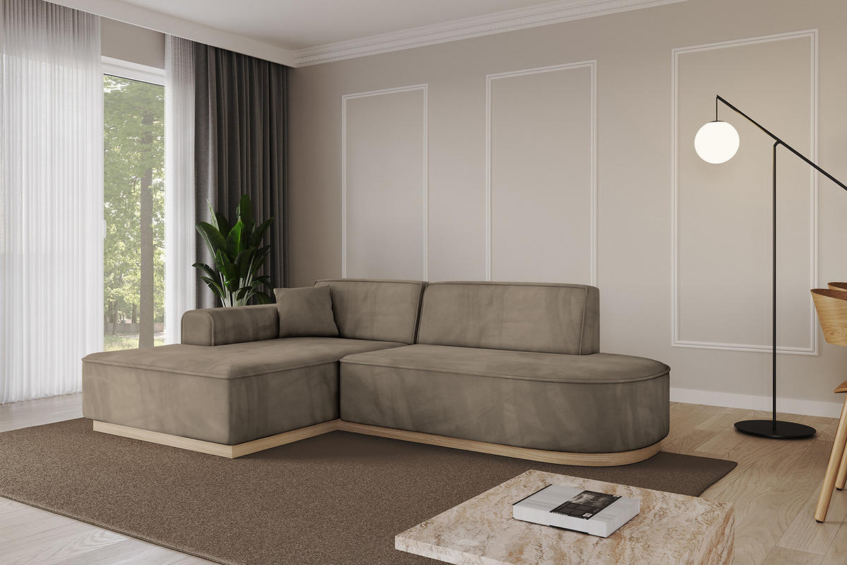 ECKSOFA Ottomane Links IREA-L1 - 234x171x83 cm Braun - Braun, Holzwerkstoff/Textil (234/171cm) - ALTDECOR