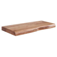 WANDREGAL Akazienholz Baumkante Rustikal, Beige 40x26x4 cm - Beige, Holz (40/4/26cm) - KADIMA DESIGN