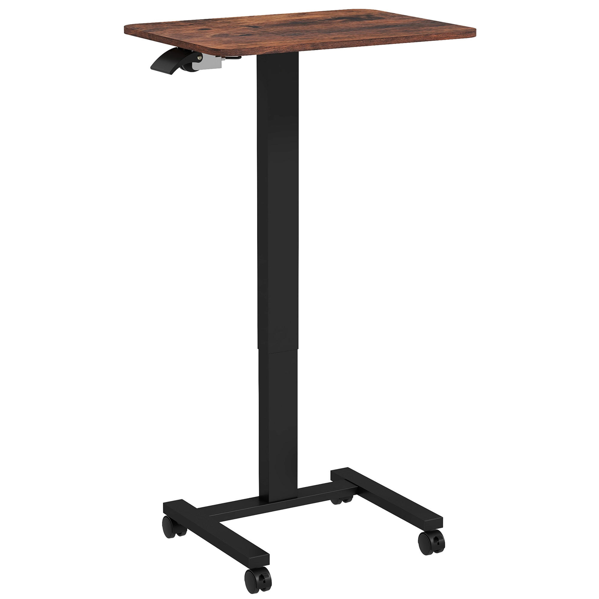 COMPUTERTISCH höhenverstellbar Laptoptisch mit Rollen 65x48cm Stehpult - Braun, Holzwerkstoff (48/65/108cm) - Gisaae