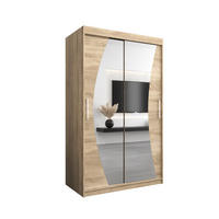 SCHWEBETÜRENSCHRANK 200/120/62 2-türig - Silberfarben/Sonoma Eiche, Holz/Kunststoff (120/200/62cm) - MÖBEL KRYSPOL