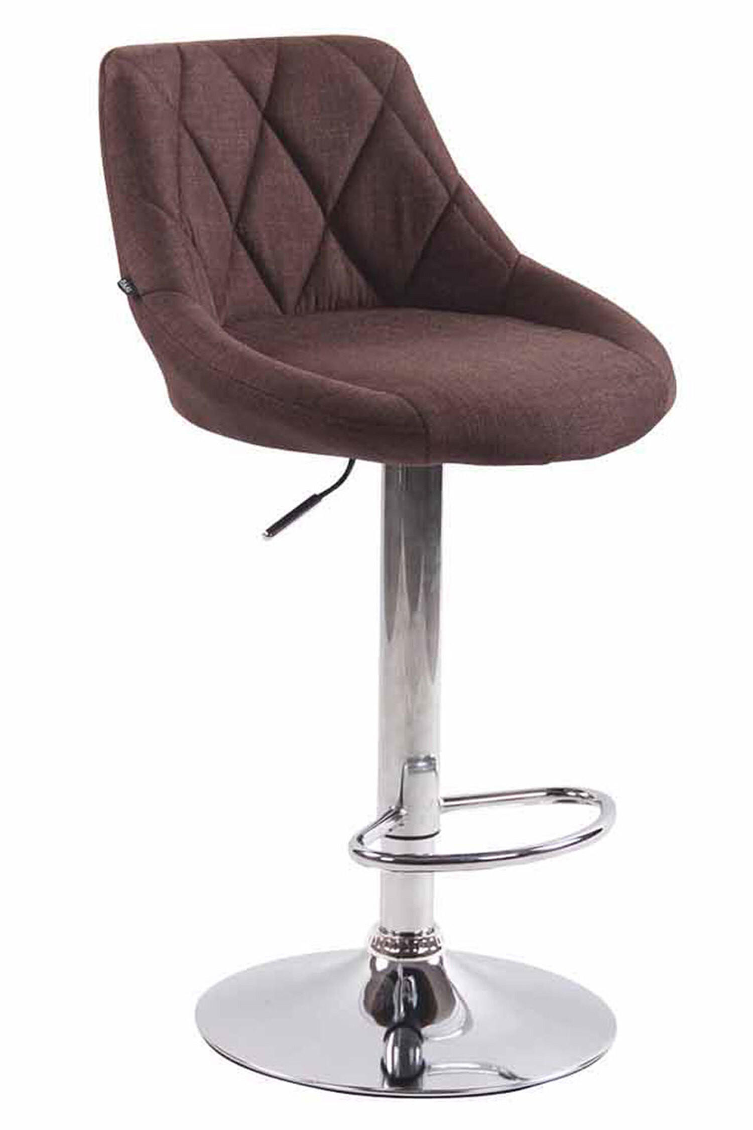 BARHOCKER Lazius, Gestell Metall in Chromoptik, Stoff Braun - Chromfarben/Braun, Textil/Metall (46/100/49cm) - TPFLiving