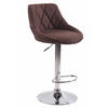 BARHOCKER Lazius, Gestell Metall in Chromoptik, Stoff Braun - Chromfarben/Braun, Textil/Metall (46/100/49cm) - TPFLiving