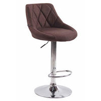 BARHOCKER Lazius, Gestell Metall in Chromoptik, Stoff Braun - Chromfarben/Braun, Textil/Metall (46/100/49cm) - TPFLiving