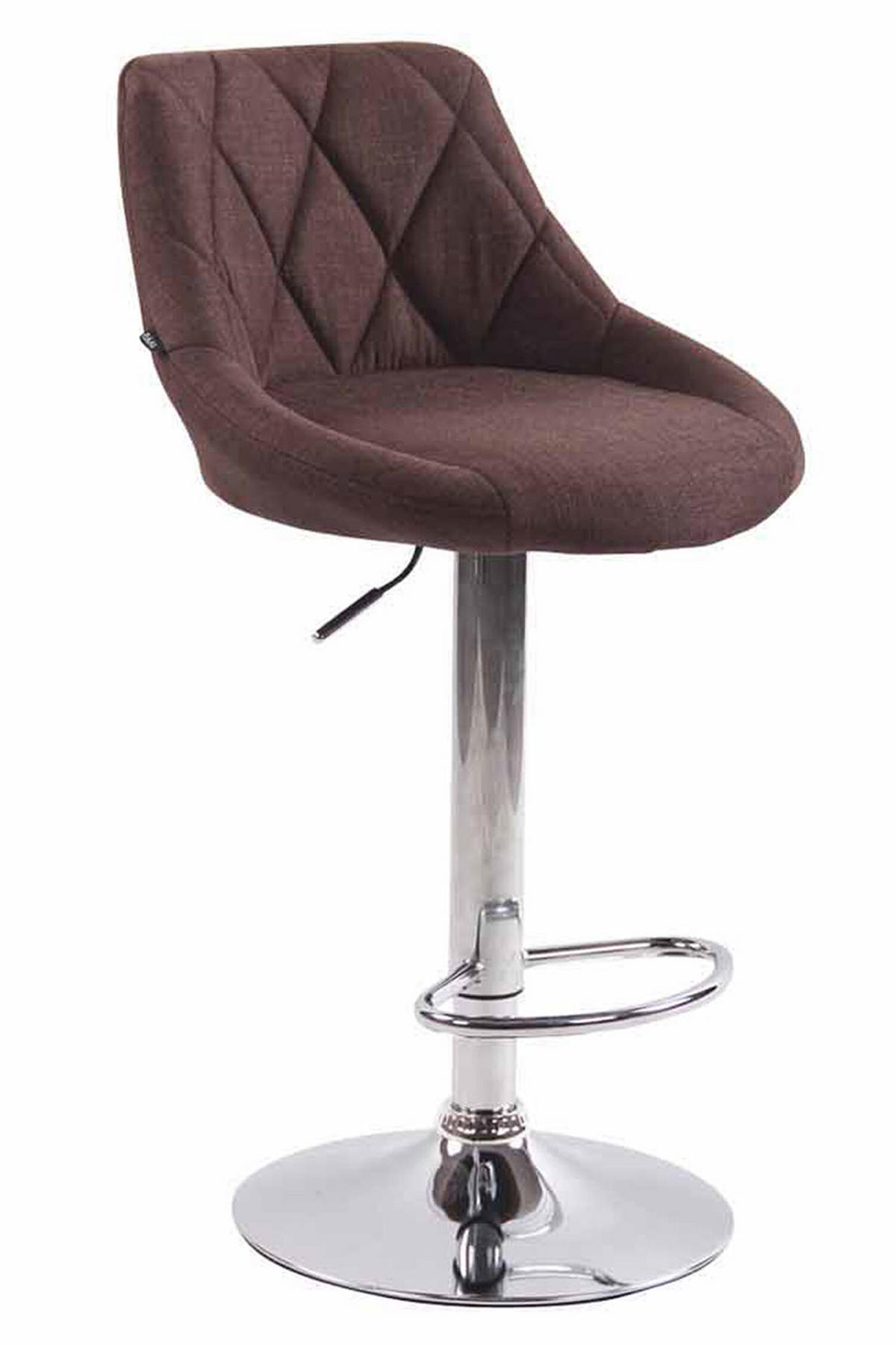 BARHOCKER Lazius, Gestell Metall in Chromoptik, Stoff Braun - Chromfarben/Braun, Textil/Metall (46/100/49cm) - TPFLiving
