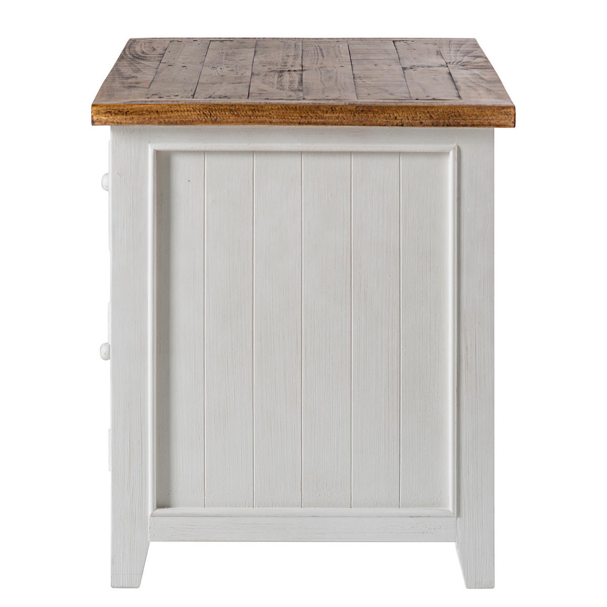 SCHREIBTISCH - Kiefer massiv - Weiß, Holz (66/130/76cm) - home24