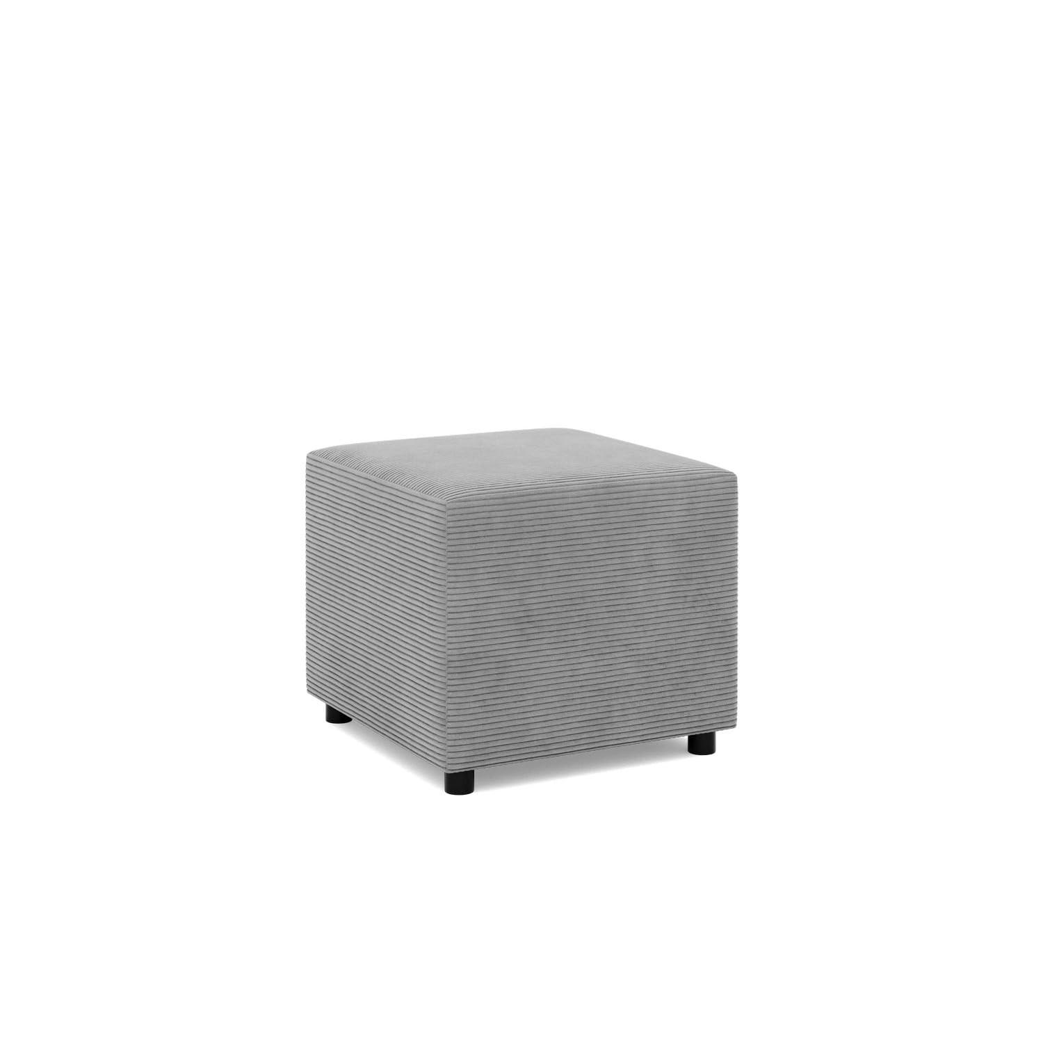 SITZPOUF 50 X 50 NEO, Cord - Grau - Grau, Textil (51/40/51cm)