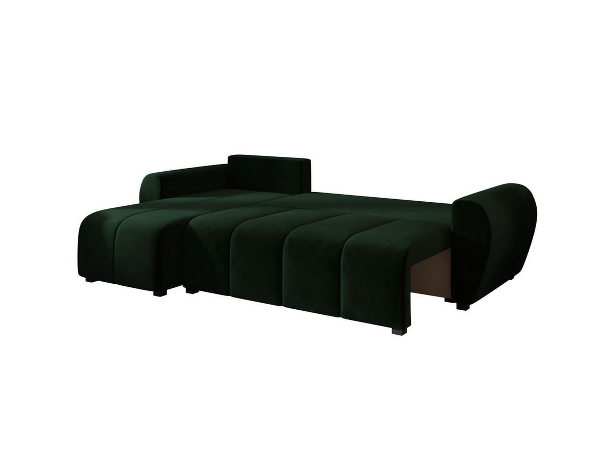 ECKSOFA MOLISA L Itaka 10 Rechts mit Schlaffunktion - Dunkelgrün, Textil (245/145cm) - Bedante
