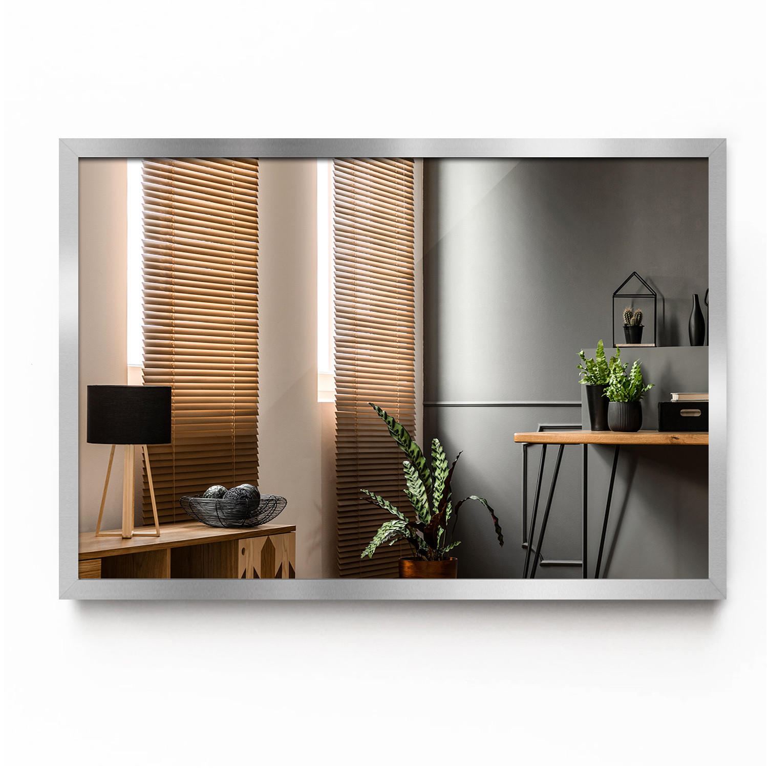 TULUP ZRCADLO v rámu stříbrné 40x60 cm