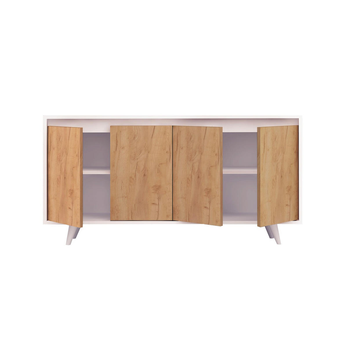 BUFFETSCHRANK nossa Braun - Braun, Holz (40/86/140cm) - Habitat Garten