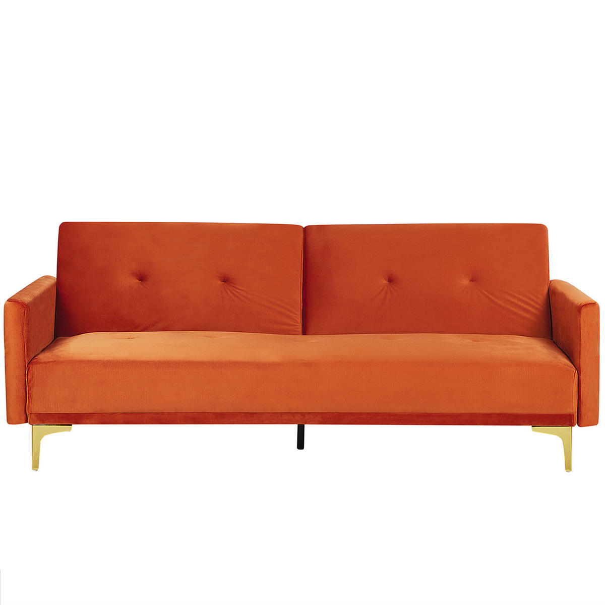 3-SITZER-SCHLAFSOFA Samtstoff Orange Lucan - Orange, Textil (190/75/90cm) - Beliani