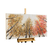 ÖLGEMÄLDE 140/70 cm - Gelb/Rot, Holz/Textil (140/70cm) - KUNSTLOFT