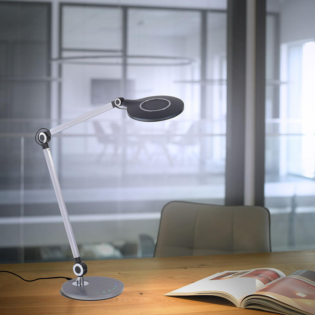 LED SCHREIBTISCHLEUCHTE Schwarz Metall - Schwarz, Metall (78/20/103cm)