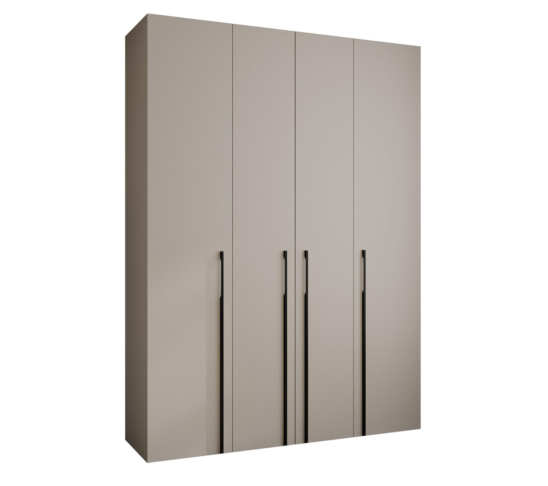 DREHTÜRENSCHRANK 245,5/180/50 4-türig - Kaschmir/Schwarz, Holz/Metall (180/245.5/50cm) - Abiks Möbel