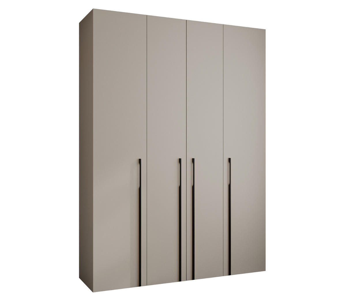 DREHTÜRENSCHRANK 245,5/180/50 4-türig - Kaschmir/Schwarz, Holz/Metall (180/245.5/50cm) - Abiks Möbel