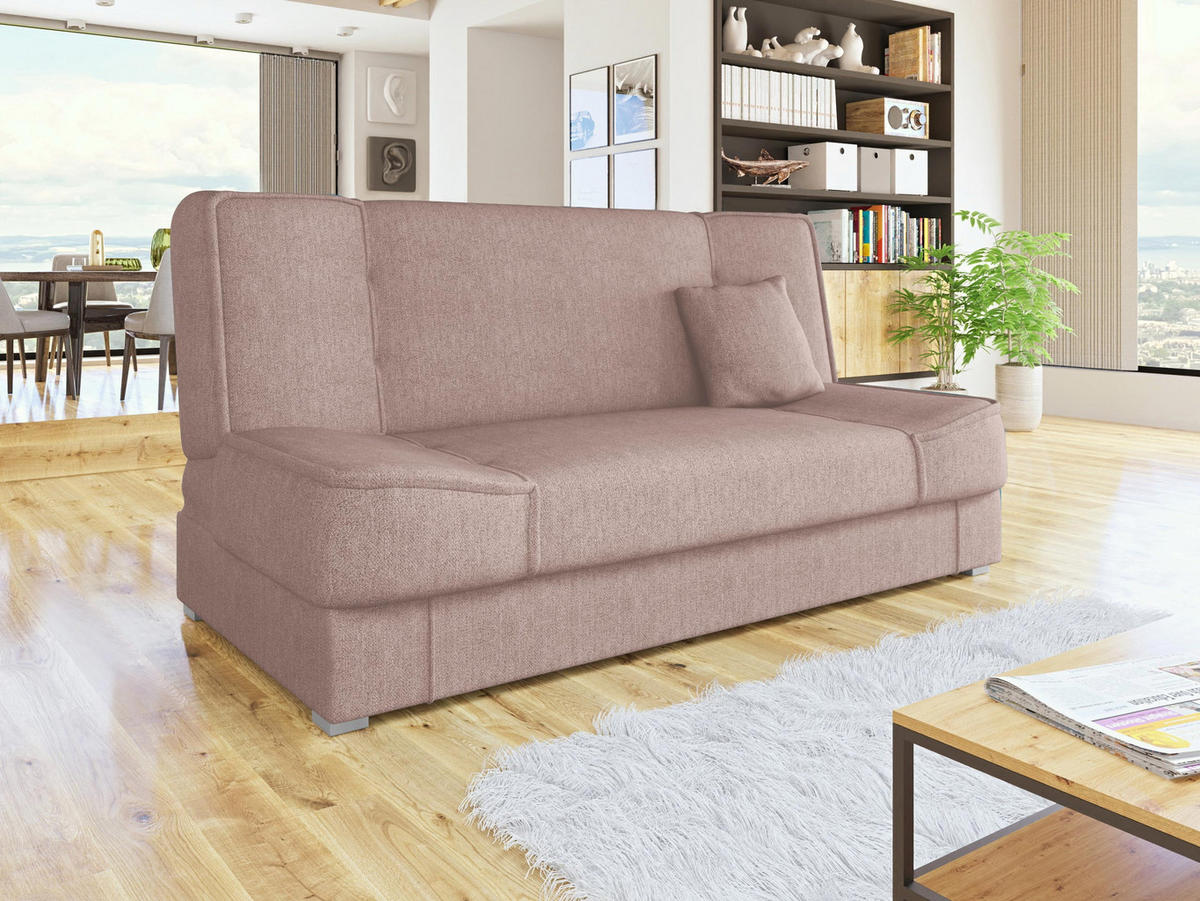 CANAPEA EXTENSIBILA Gabi - argintiu/roz deschis, material plastic/material textil (175/80/80cm) - MIRJAN24