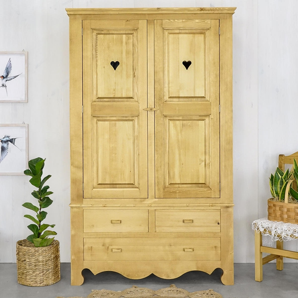 KLEIDERSCHRANK aus Massivholz MEXICANA - Honig, Holz (120/200/55cm) - Seart