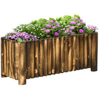 HOCHBEET Pflanzkasten Pflanzbeet Gemüse Blumenbeet Blumenkasten, Tannenholz, Natur - Fichtefarben, Holz (38.5/40/100cm) - Outsunny