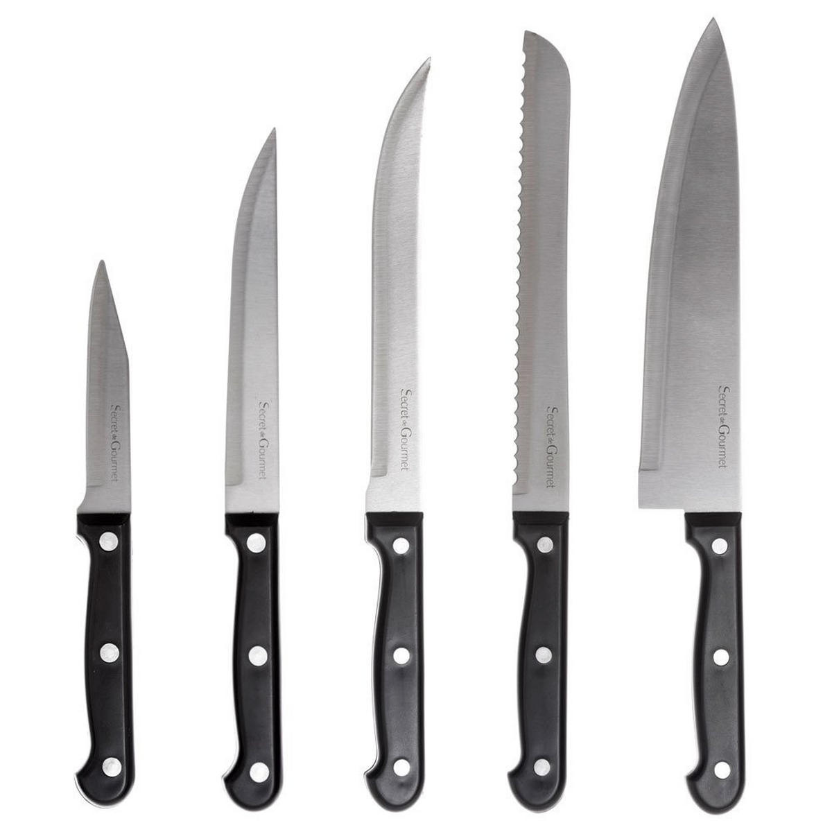 BLOCK mit Messern 14/10/34 cm - Braun, Holz (10/34/14cm) - Secret de Gourmet