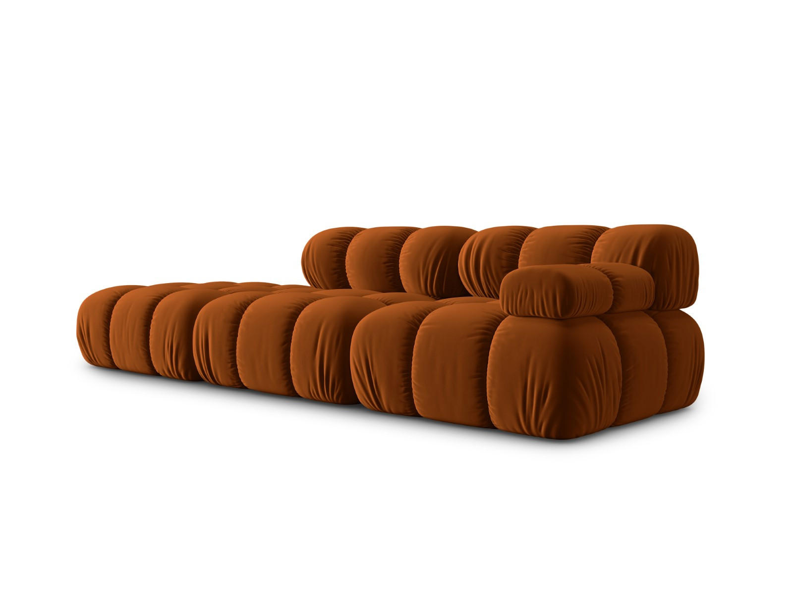 MODULARES-SOFA links Bellis aus Samt terrakotta 4 Sitzplätze - Terracotta, Textil (94/63/282cm) - Micadoni