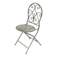 GARTENSTUHL Metall Grau Weiß 96127 - Grau, Metall (40/92/14cm) - DanDiBo