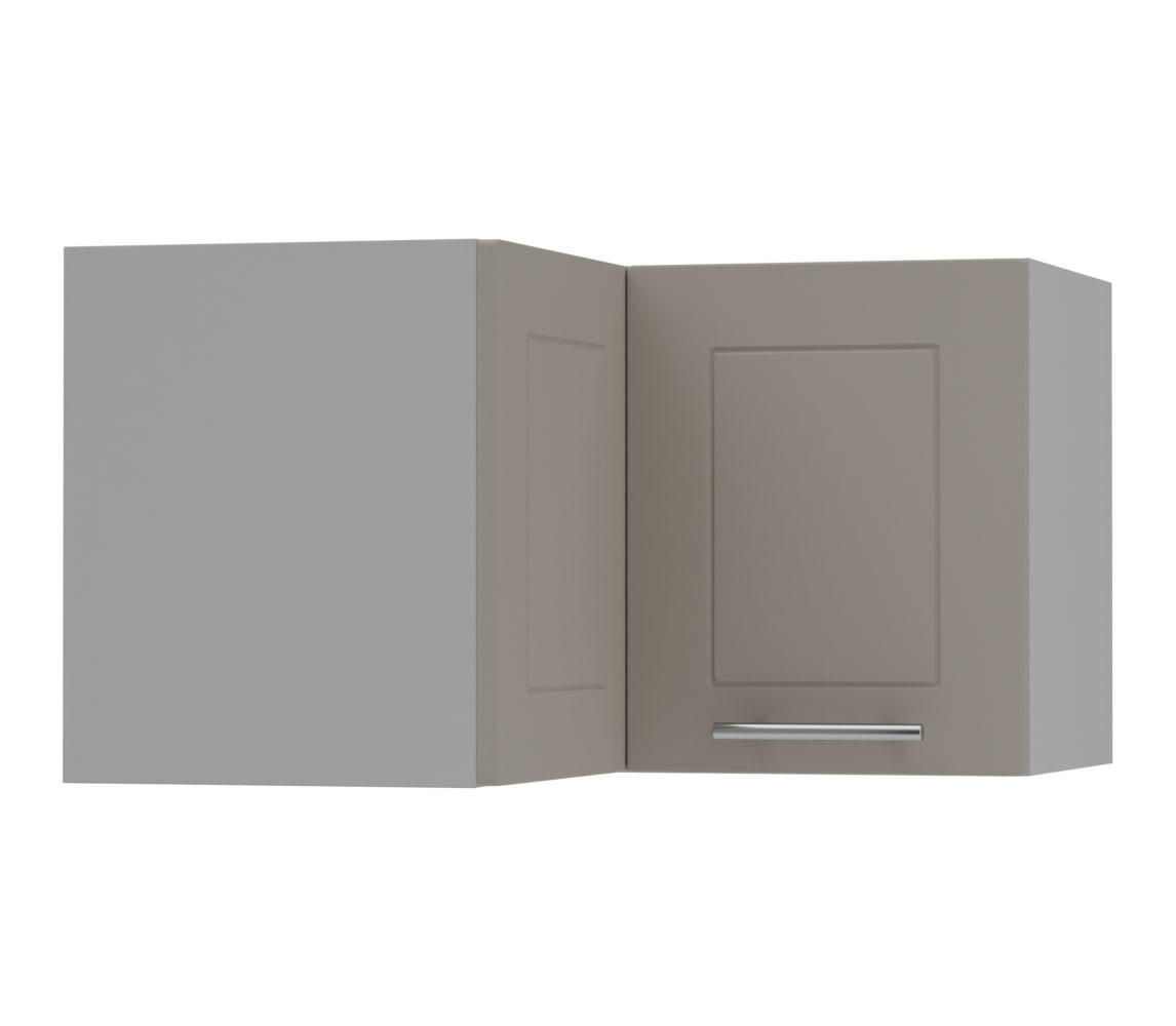 ECKHÄNGESCHRANK Kvantum W12/60/36 Beige Matt / Grau Matt 60 / 60 / 36cm - Beige/Grau, Holz/Holzwerkstoff (60/36/60cm) - Feldmann-Wohnen