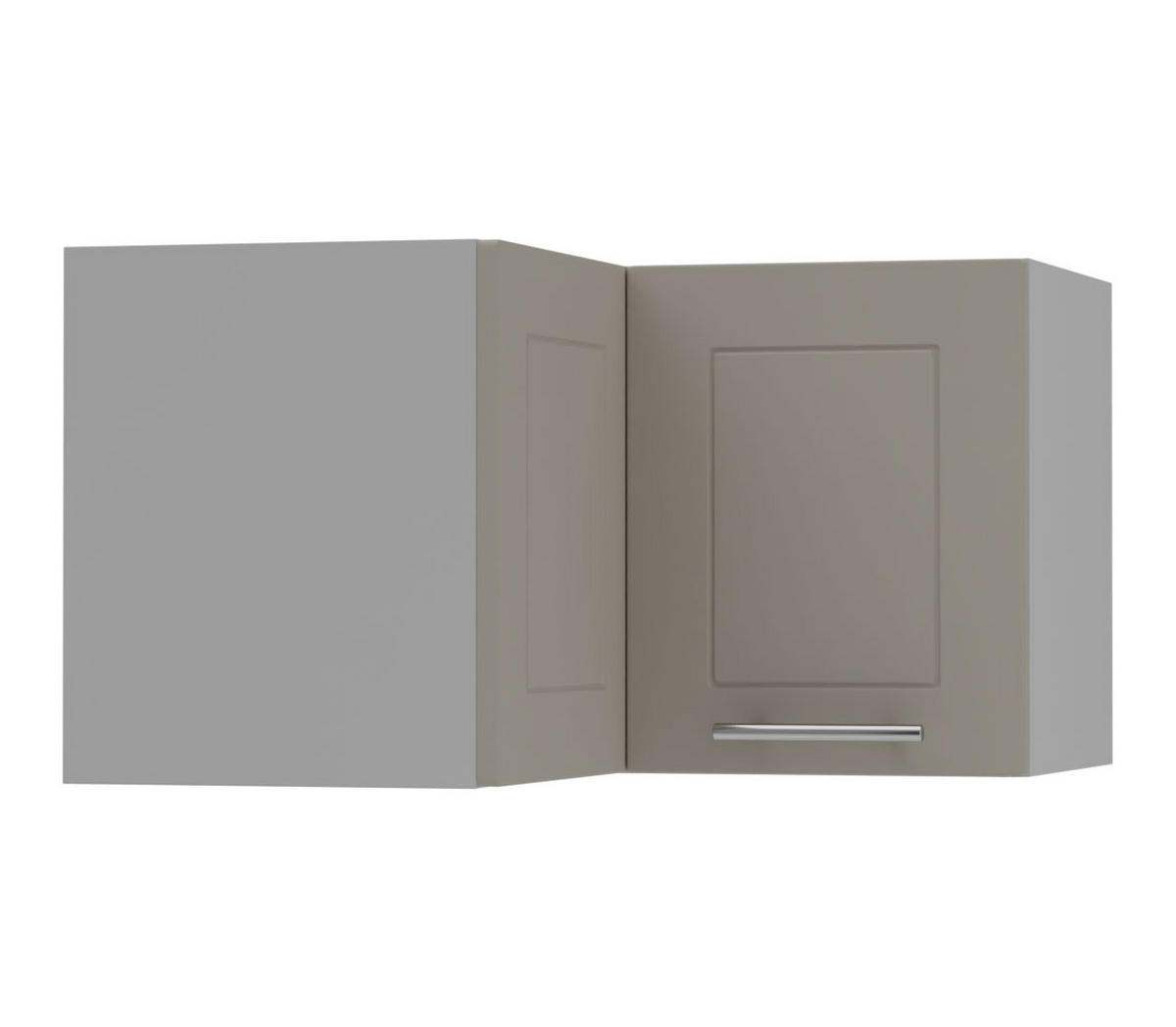 ECKHÄNGESCHRANK Kvantum W12/60/36 Beige Matt / Grau Matt 60 / 60 / 36cm - Beige/Grau, Holz/Holzwerkstoff (60/36/60cm) - Feldmann-Wohnen