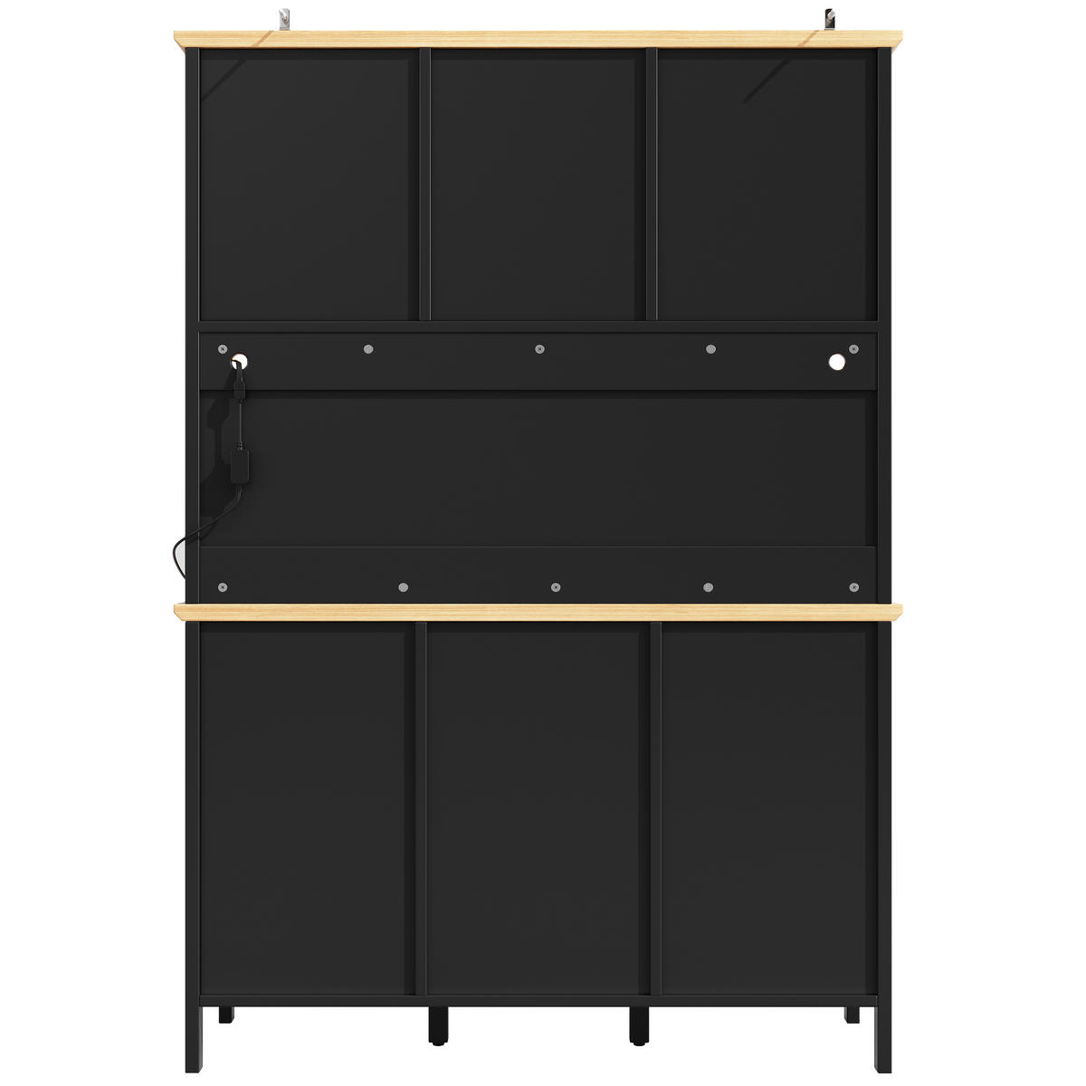KÜCHENSCHRANK LED 120x40x179Cm 4 Türen 3 Schubladen - Schwarz, Metall (120/179/40cm) - FLIEKS