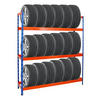 REIFENREGAL Tiger XL 200x180x45 cm 300 kg Fachlast bis zu 21 Reifen auf 3 Ebenen Blau/Orange - Blau/Orange, Metall (180/200/45cm) - PROREGAL