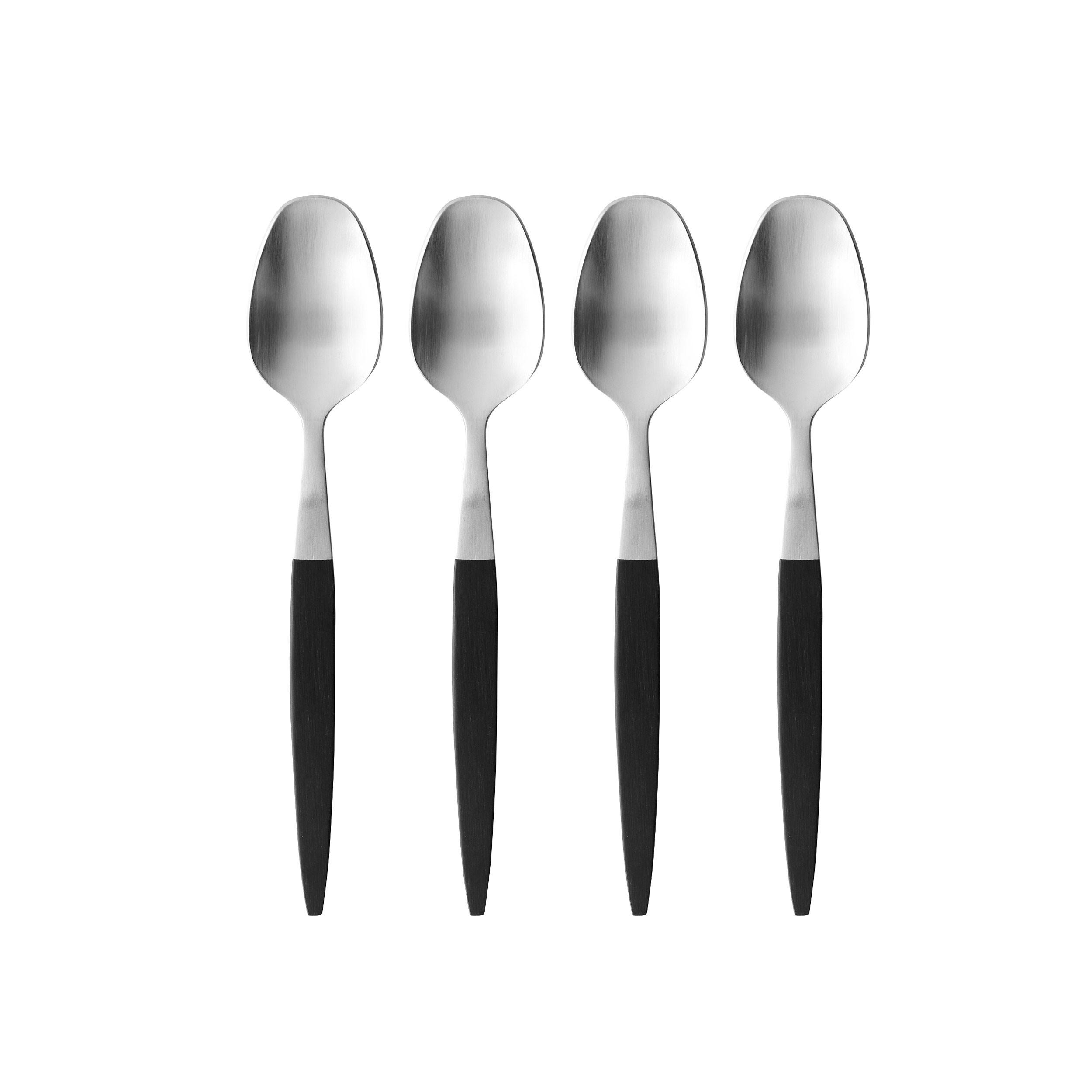 DESSERTLÖFFEL Focus de Luxe 4er Set, POM-Kunststoff, 18/8 Edelstahl, 16.8 cm - Silberfarben, Metall - GENSE