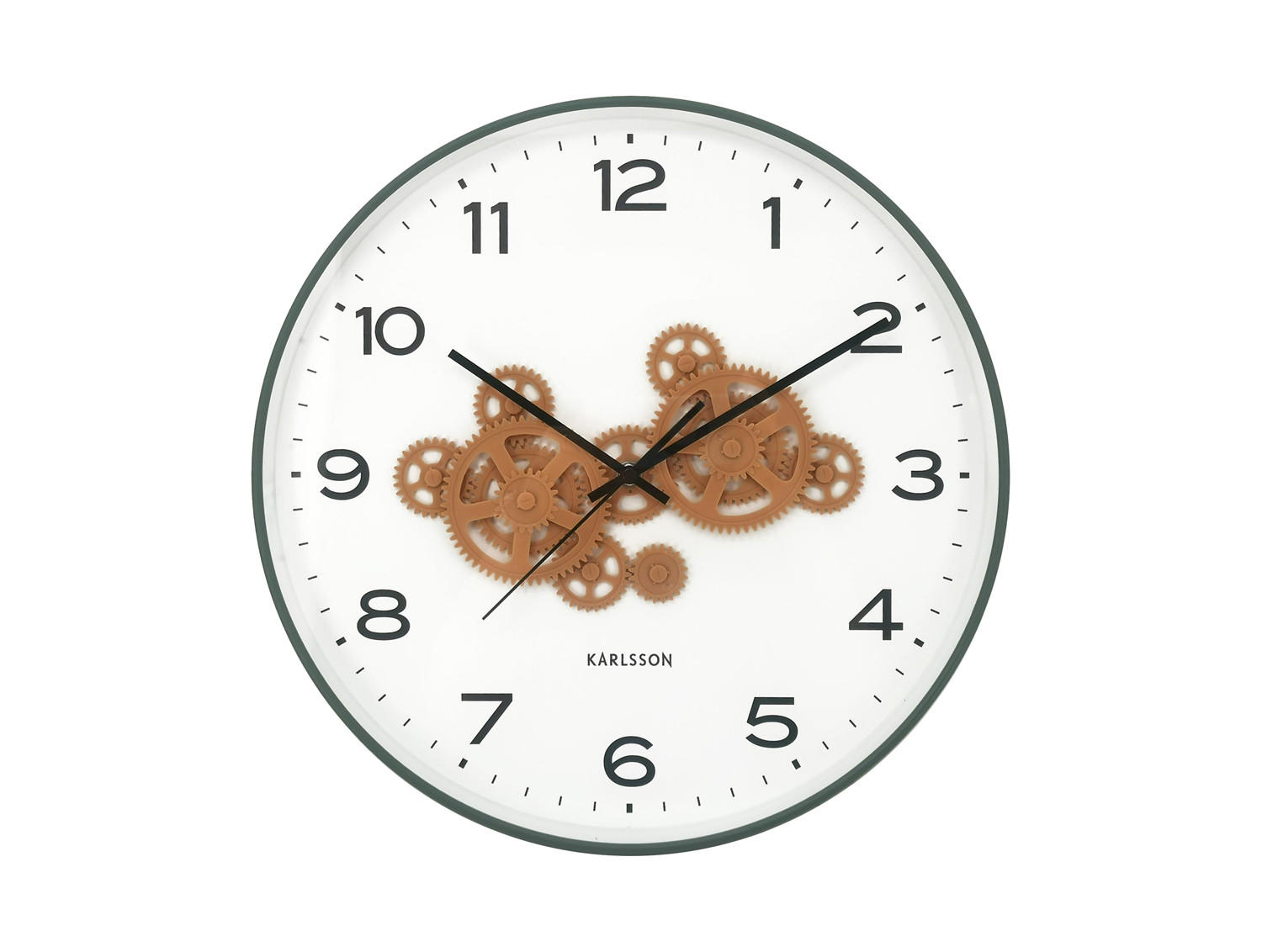 WANDUHR Open Gear Grün 40/5.66/40 cm - Grün, Kunststoff (5.66/40/40cm) - Karlsson