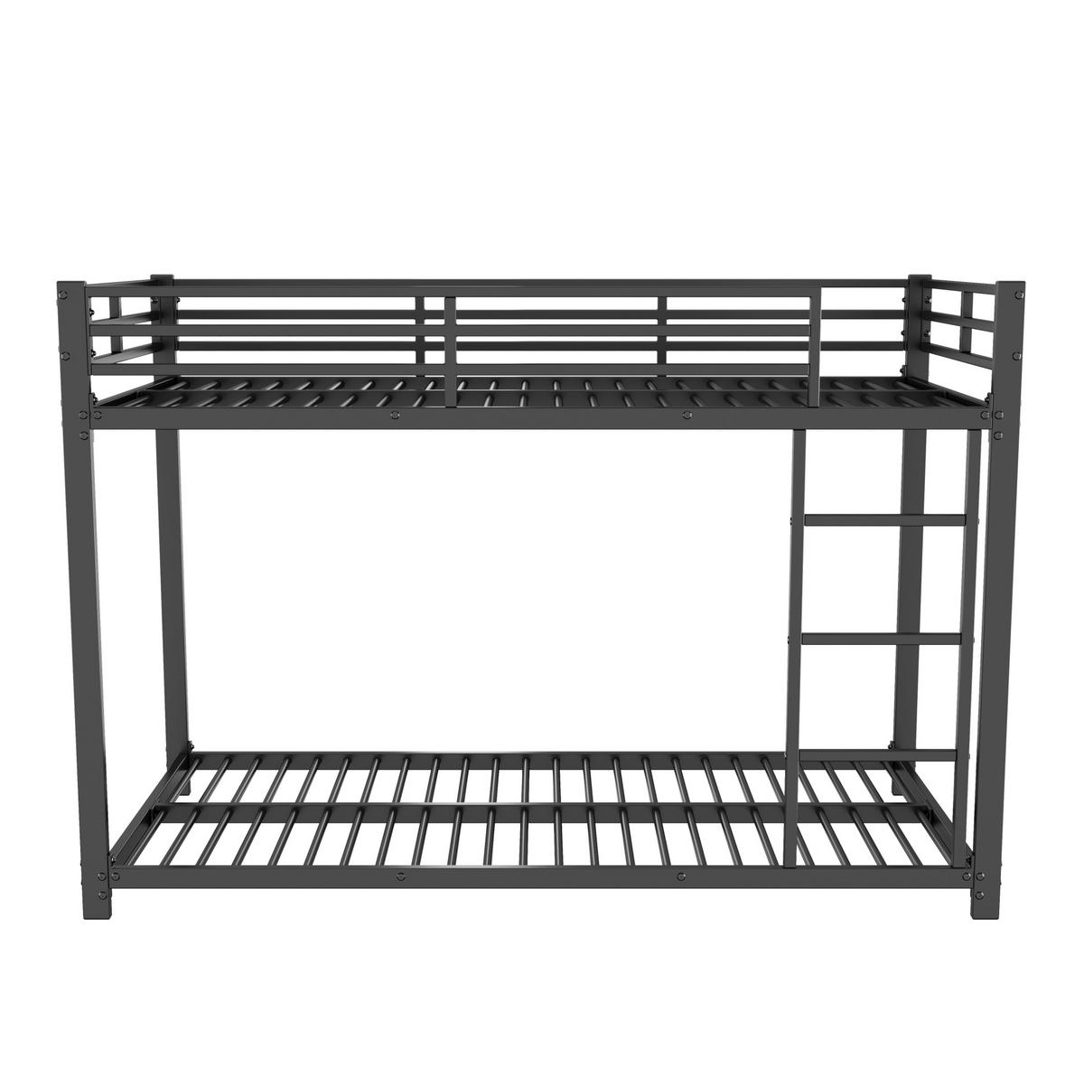 ETAGENBETT 90/200 cm aus Metall in Schwarz – platzsparend und stabil - Schwarz, Metall (90/200cm) - Flora Grace