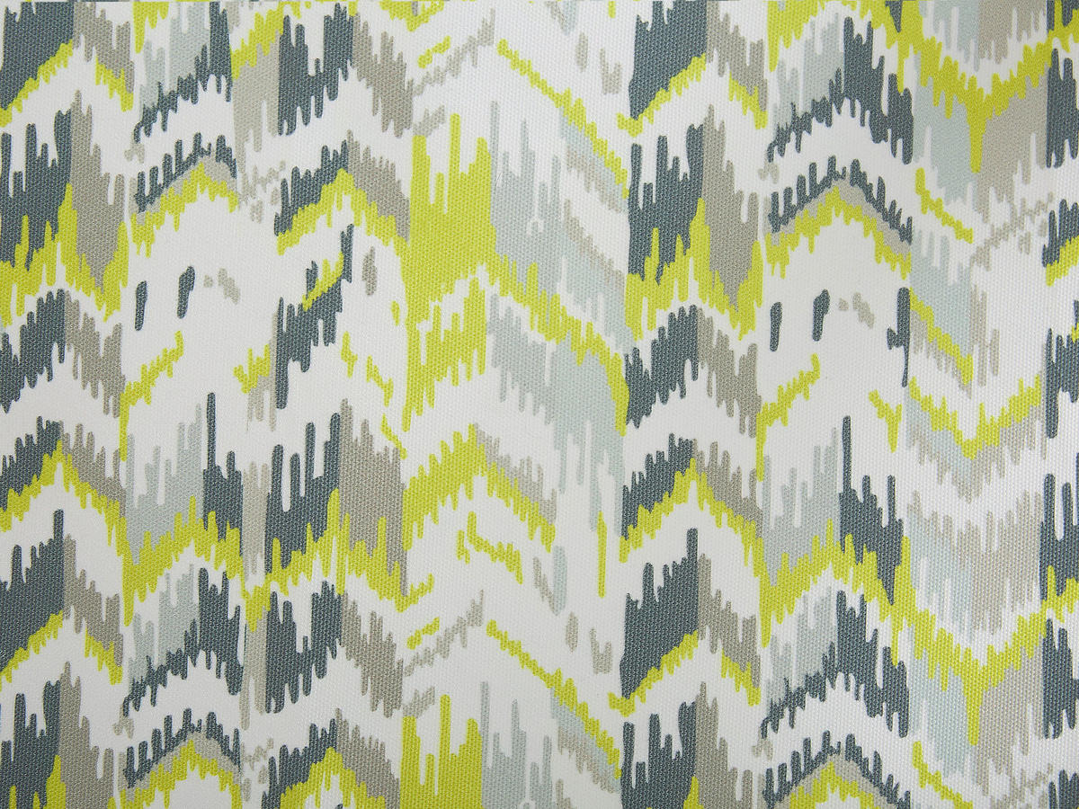 GARTENLIEGE 2er-Set hellbraun Textil weiß/gelb ZickZack-Muster Anzio - Hellbraun/Goldfarben, Textil (54/70/97cm) - Beliani
