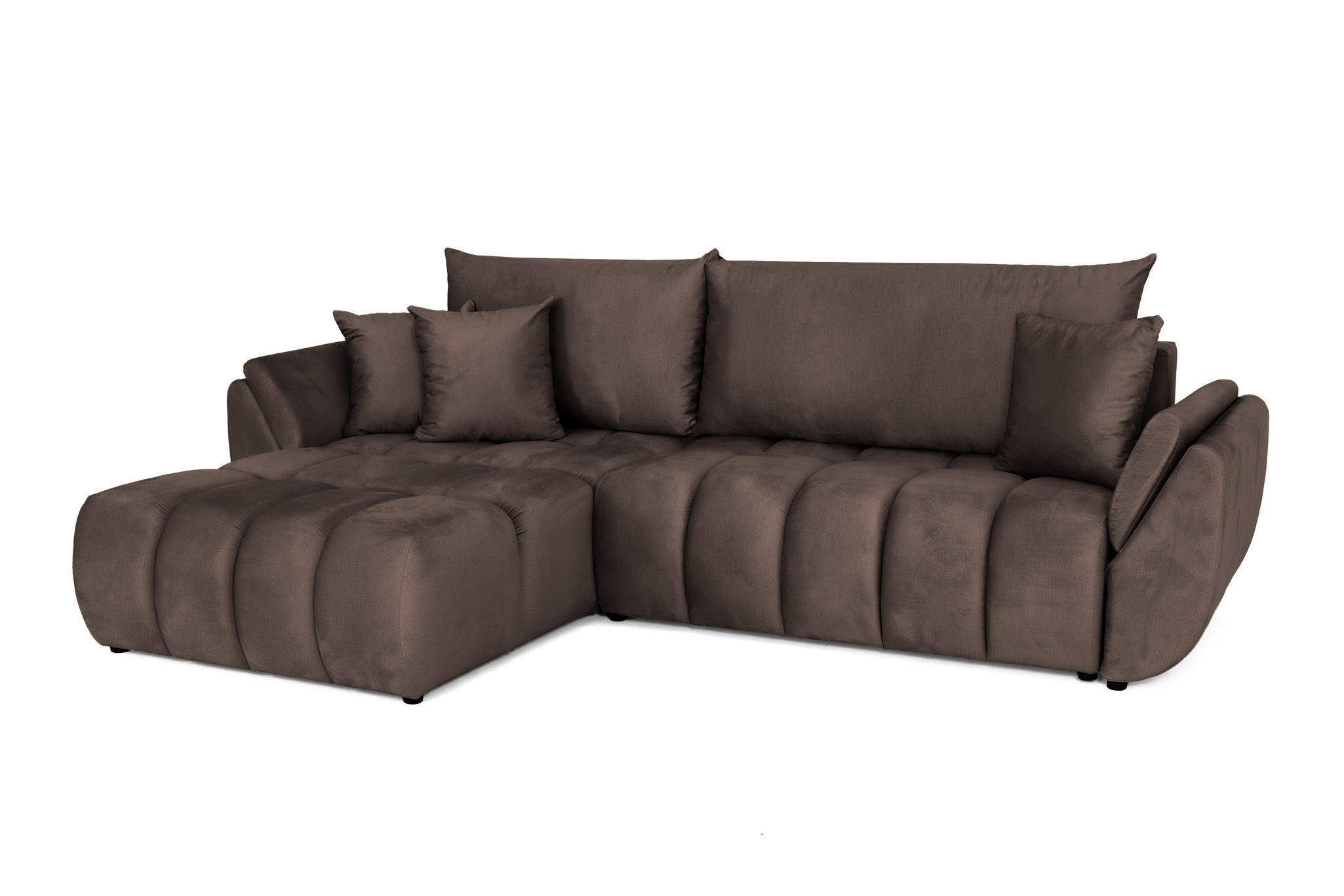 ECKSOFA Collin Mit Schlaffunktion - Braun, Holzwerkstoff/Textil (280/185cm) - Fun Möbel