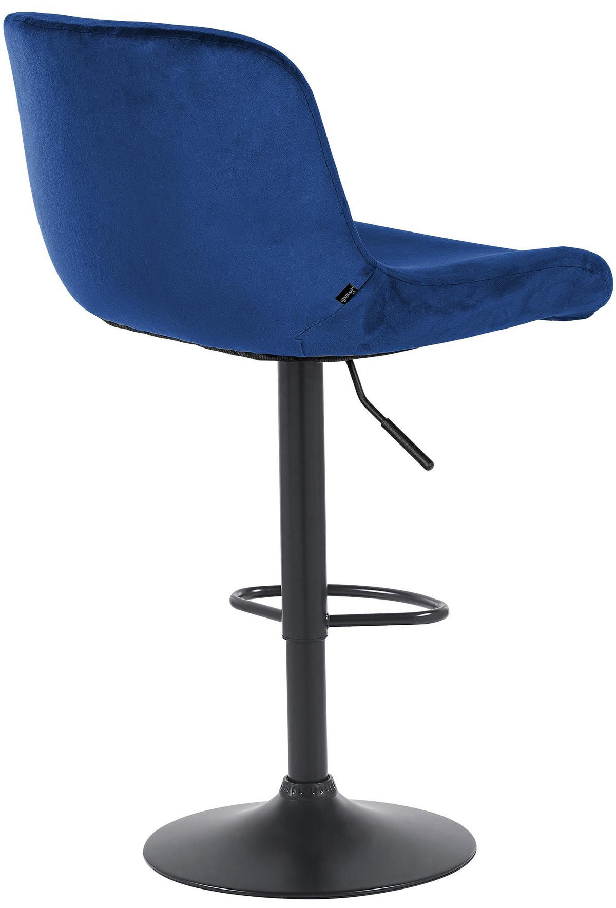 BARHOCKER Samt blau - Blau/Schwarz, Textil/Metall (50/85/50cm) - CLP