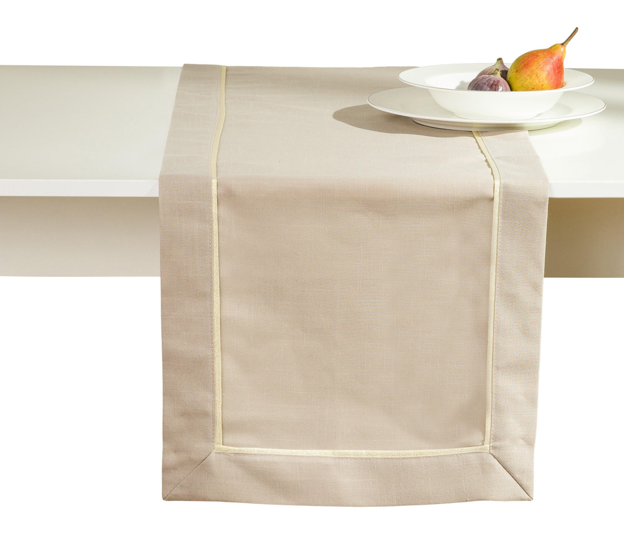 TISCHLÄUFER Tideno - Beige, Textil (180/40/1cm) - home&you