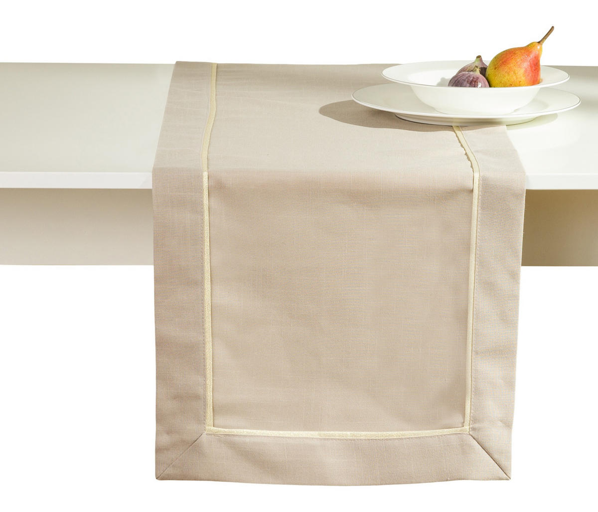 TISCHLÄUFER Tideno - Beige, Textil (180/40/1cm) - home&you