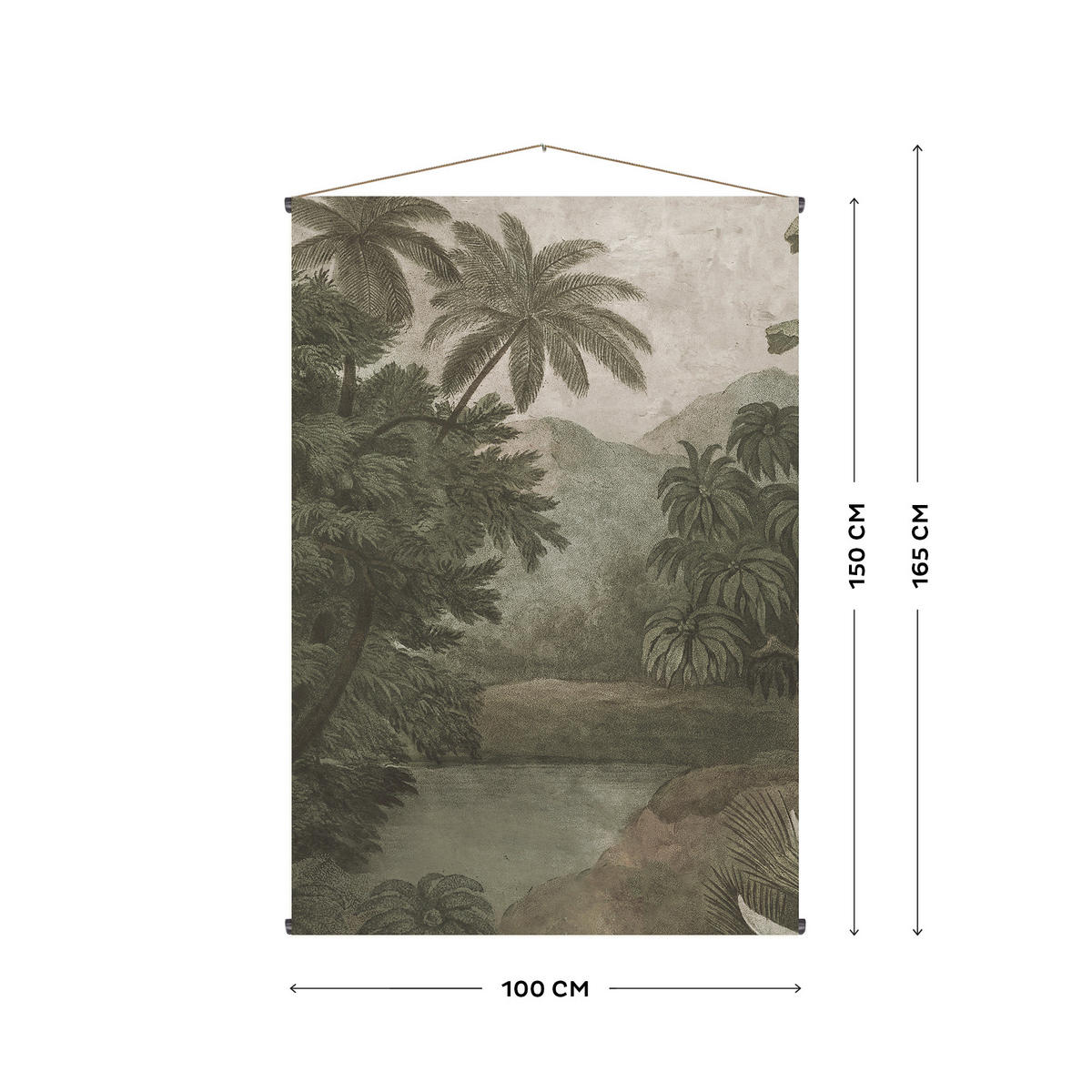 WANDTEPPICH Dschungel 150x100cm - Grau/Grün, Textil (100/1cm) - Art for the Home