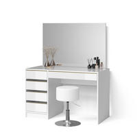 SCHMINKTISCH Imola Weiß/Gold 120 cm mit Hocker - Goldfarben/Weiß, Holzwerkstoff (120/75/55cm) - Livinity®