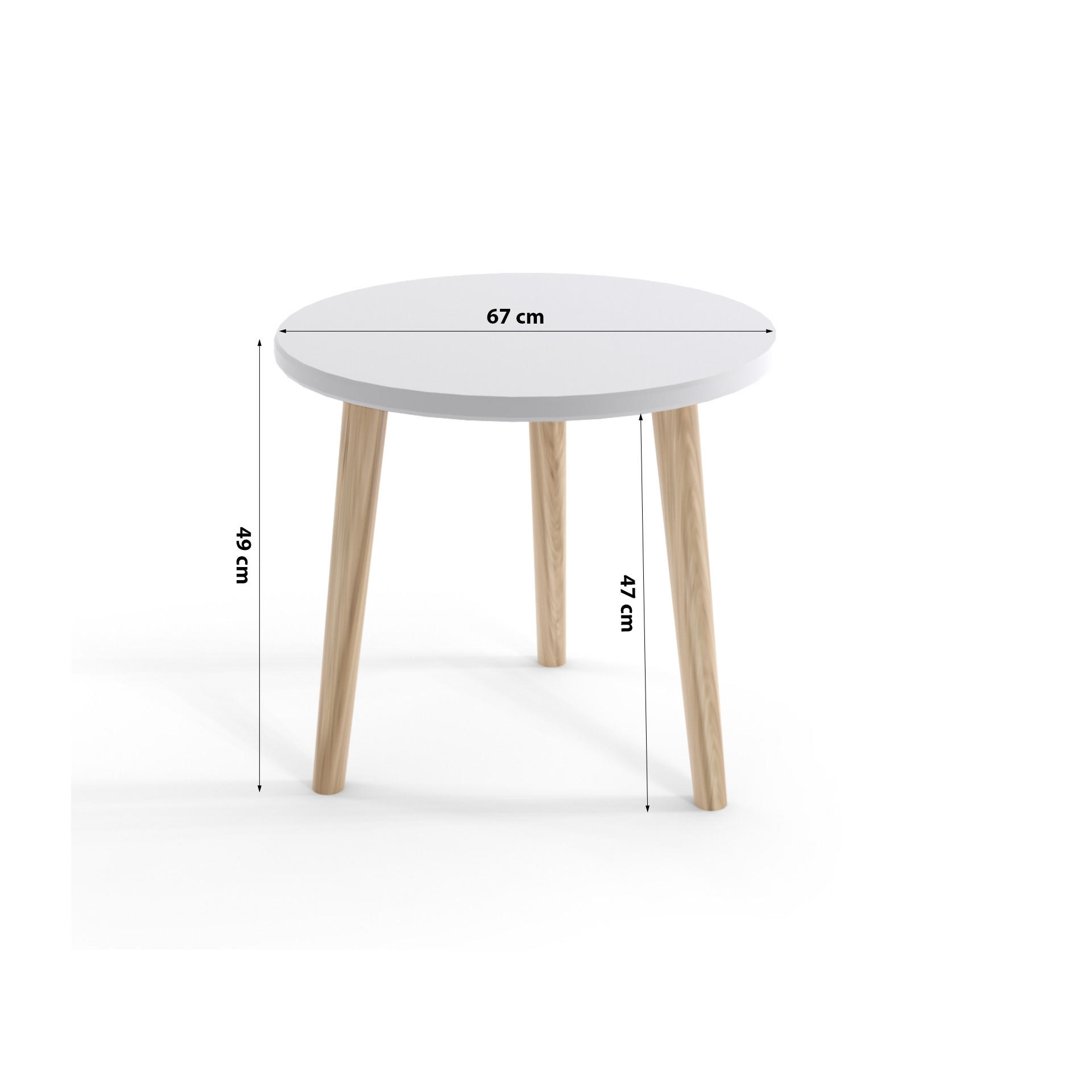 KAFFEETISCH Couchtisch Corry Weiss - Weiß, Holzwerkstoff (67/67/49cm) - Fedve