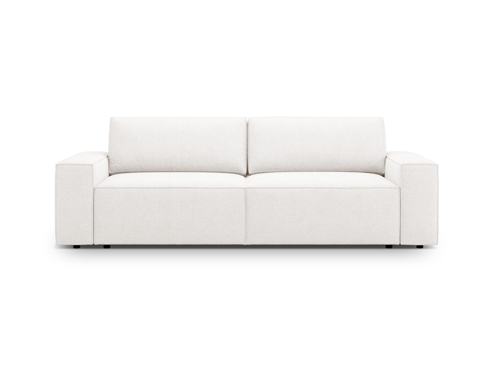 SOFA ausklappbar mit Bettkasten Jodie aus Boucle weiß 3 Sitzplätze - Weiß, Textil (107/86/247cm) - Micadoni