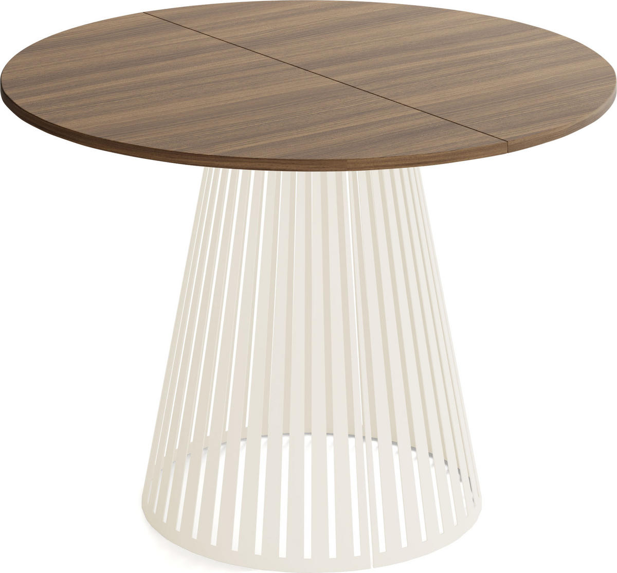 ESSTISCH Naro runder ausziehbarer, Walnuss Braun 120-200/120/76 cm - Kaschmir/Walnussfarben, Holzwerkstoff/Metall (120/120/76cm) - WFL GROUP