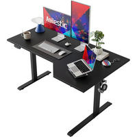 STEHSCHREIBTISCH L-Form 140 cm Schwarz Höhenverstellbar - Schwarz, Holzwerkstoff (140/90/75cm)