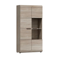 VITRINE LYNGDAL WIT1 MDF-Leiste Eiche Sonoma Eiche Sonoma - Sonoma Eiche, Glas/Holzwerkstoff (80/158/37cm) - Komodee