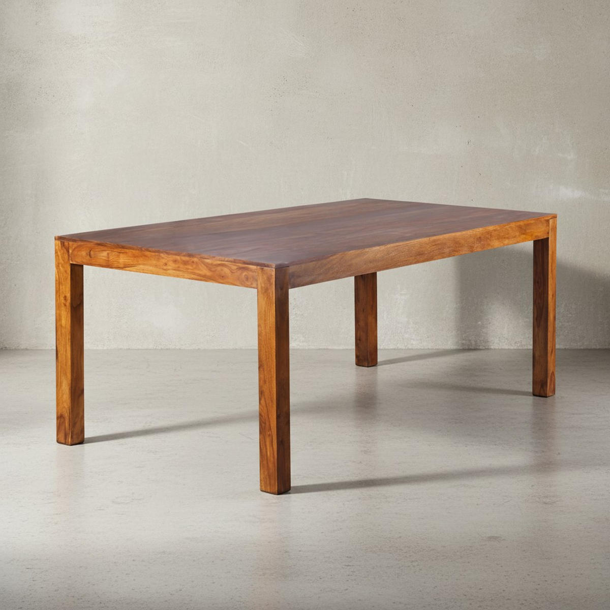 ESSTISCH Massivholz Akazie Rechteckig Handgefertigt NAKO, Braun 200x100x76 cm - Dunkelbraun/Braun, Holz (100/200/76cm) - KADIMA DESIGN