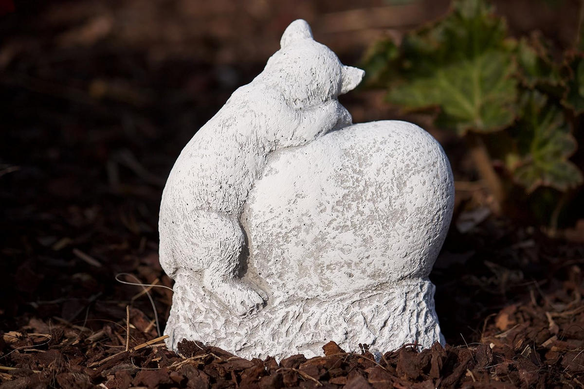 STEINFIGUR Grabschmuck Katze Danke für die schöne Zeit, frostfest, Steinguss - Grau, Stein (12/14/4cm) - stoneandstyle