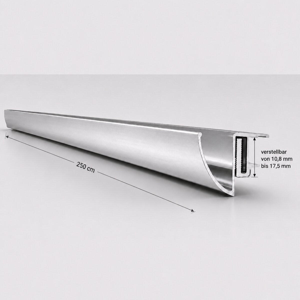 ALUMINIUM-REGENRINNE für Glasvordach 250 cm Silber - Silberfarben, Metall (5/5/250cm) -  Glaswerk Westfalen