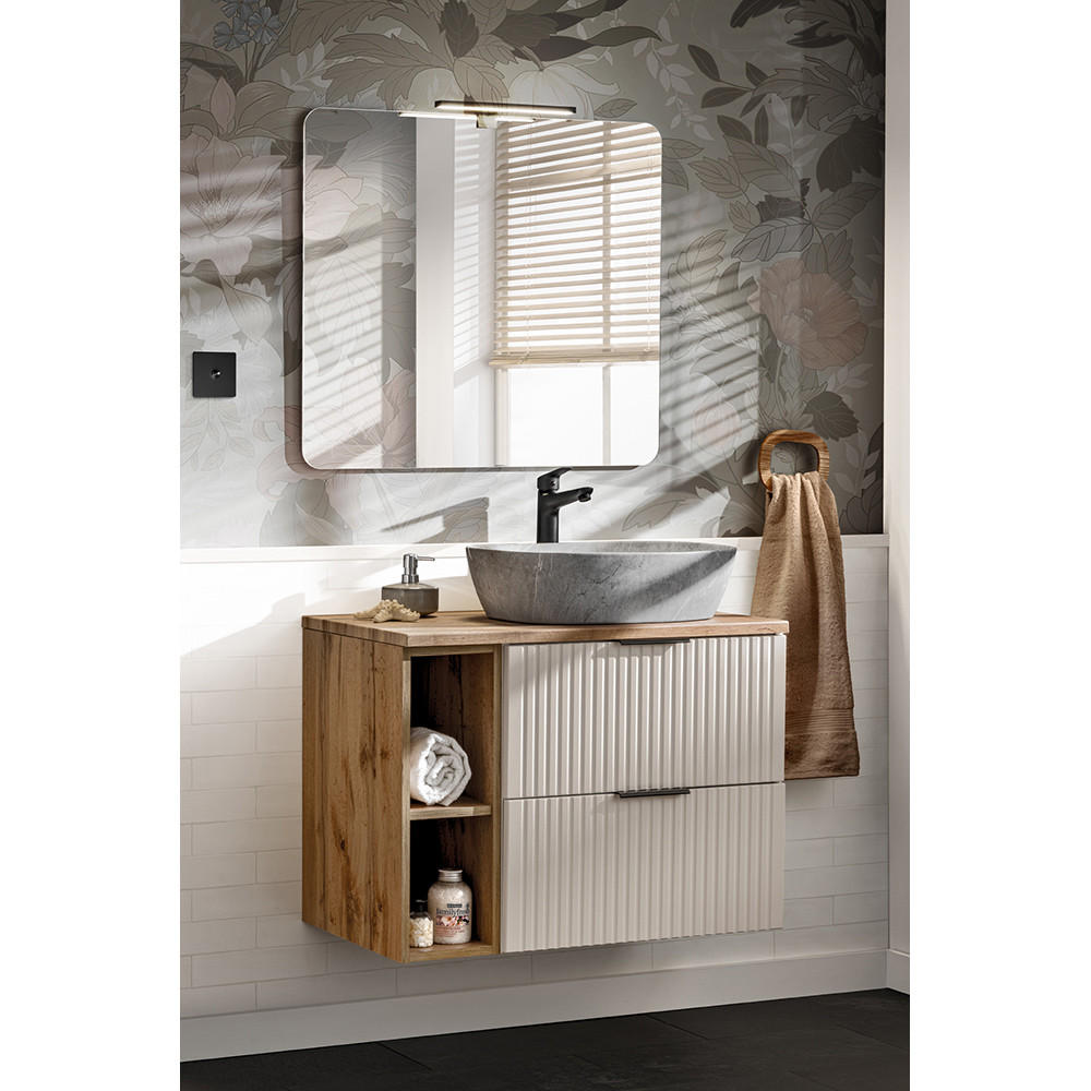 Lomado Badmöbel-Set Beige 80x200x47 cm
